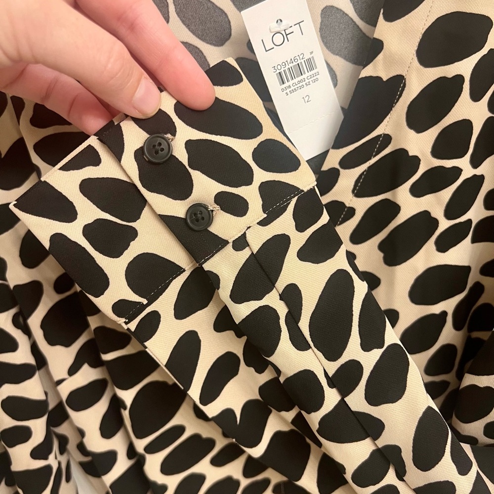 LOFT A-line Button Front Dress - NWT sz 12 - Picture 3 of 5
